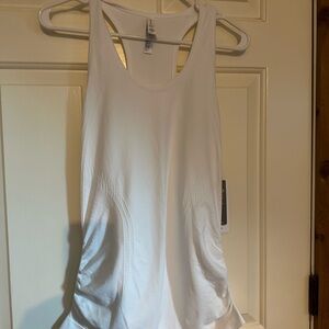 Athleta Speedlight Seamless Tank Top Womens Medium Ruched White